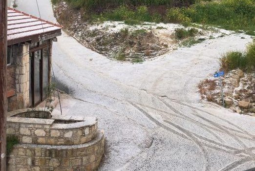 Hail storm in Paphos