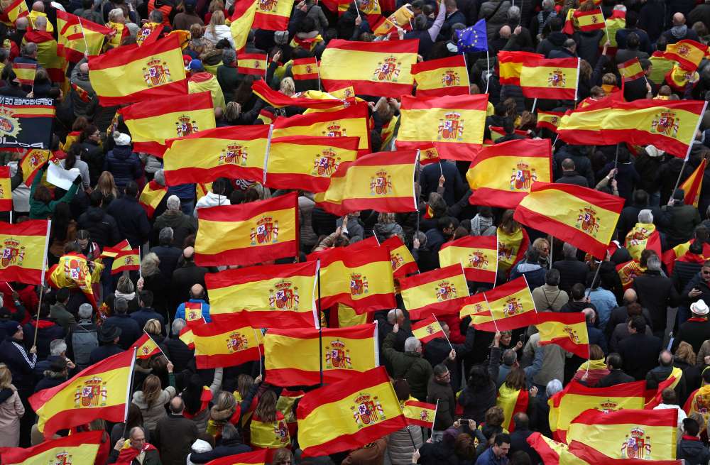 Thousands protest in Madrid against government's Catalonia policy