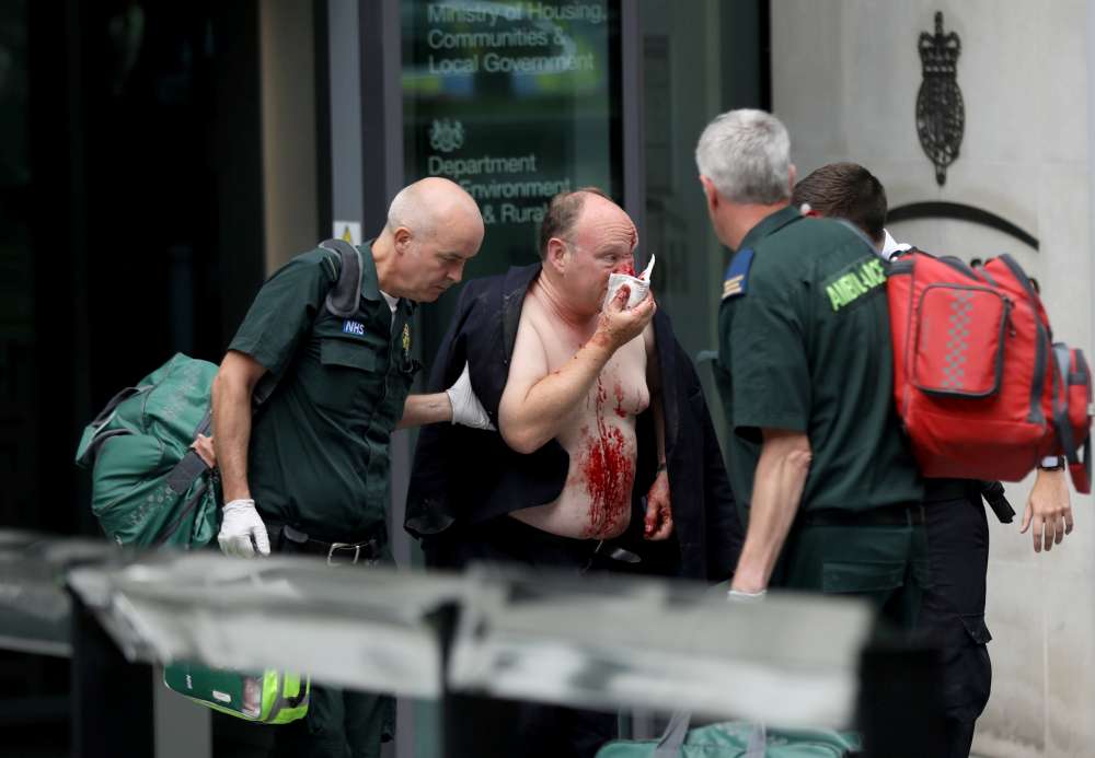 Man stabbed near government offices in central London