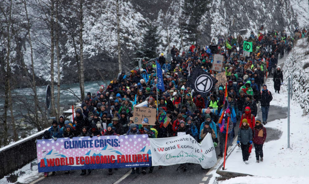 Trump gets Swiss army security as climate protesters trek to Davos