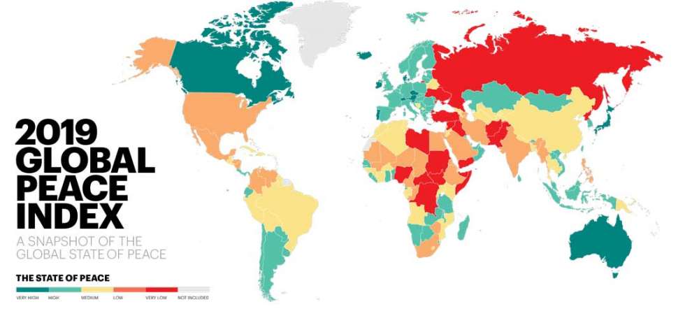 Cyprus ranked 63rd out of 163 in Global Peace Index