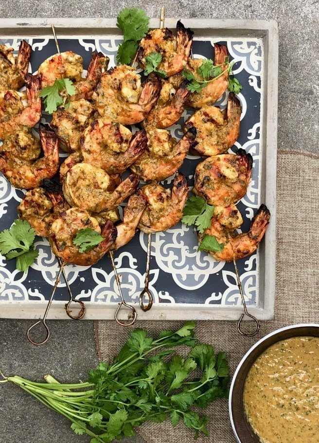 Grilled Prawns with Peanut Butter Sauce