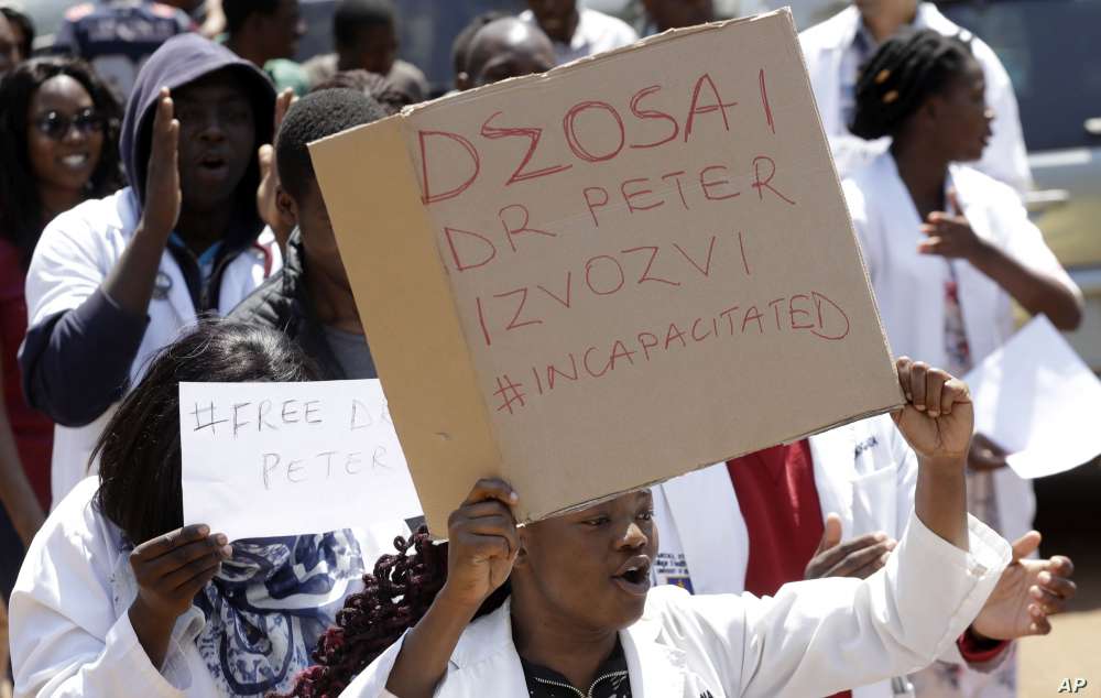 Zimbabwe doctors protest over union leader's disappearance
