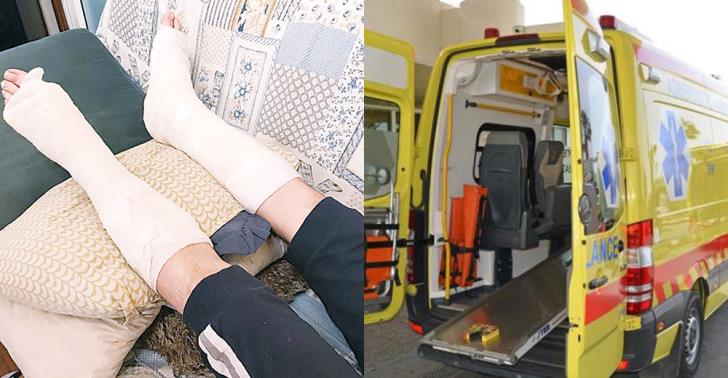 14-year-old student who fell from school’s 1st floor ends up with both legs in plaster casts