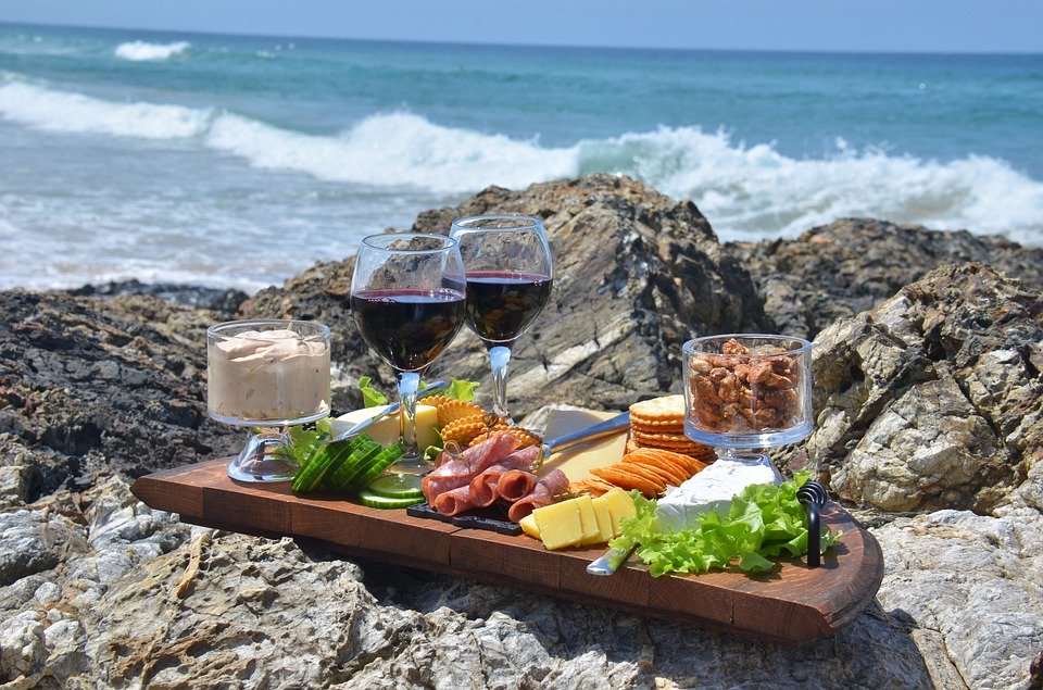 Cheese Platter, Food, Waves, Wine