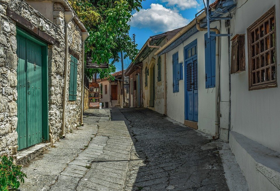 Cyprus, Omodos, Village, Street, Houses, Architecture