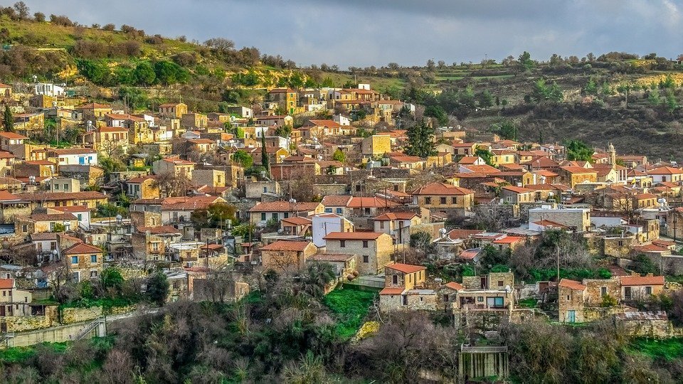 Cyprus, Arsos, Village, Panorama, Landscape, View