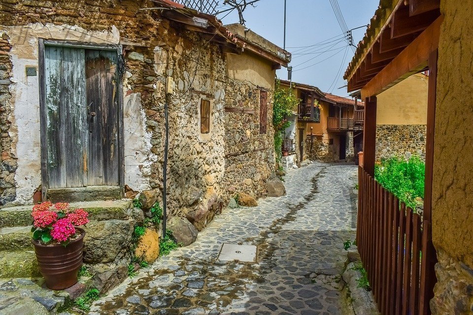 Cyprus, Kakopetria, Village, Street, Architecture