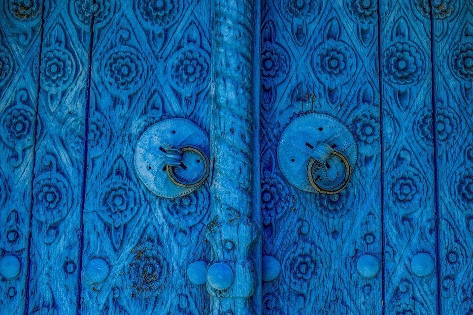 Door, Wooden, Blue, Architecture, Traditional, House