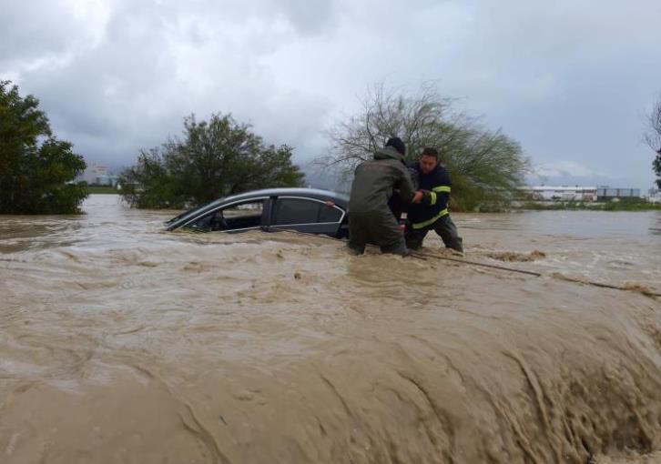 Heavy rains flood roads and houses in occupied north Cyprus (video