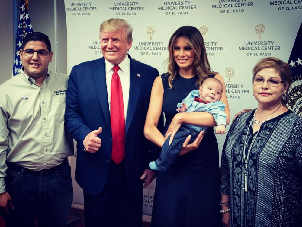 Trump thumbs-up photo with orphaned baby in El Paso sparks controversy