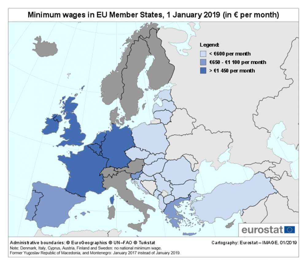 Cyprus one in six EU countries with no national minimum wage