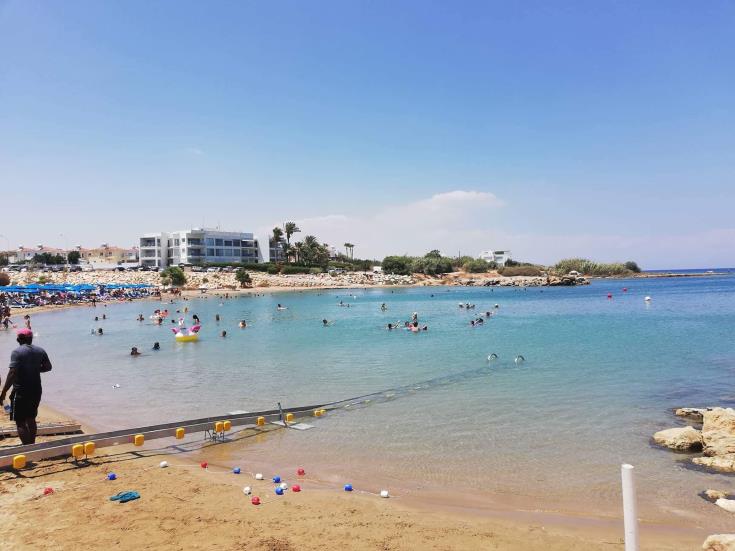 Sea track facilities for disabled installed at two Paralimni beaches