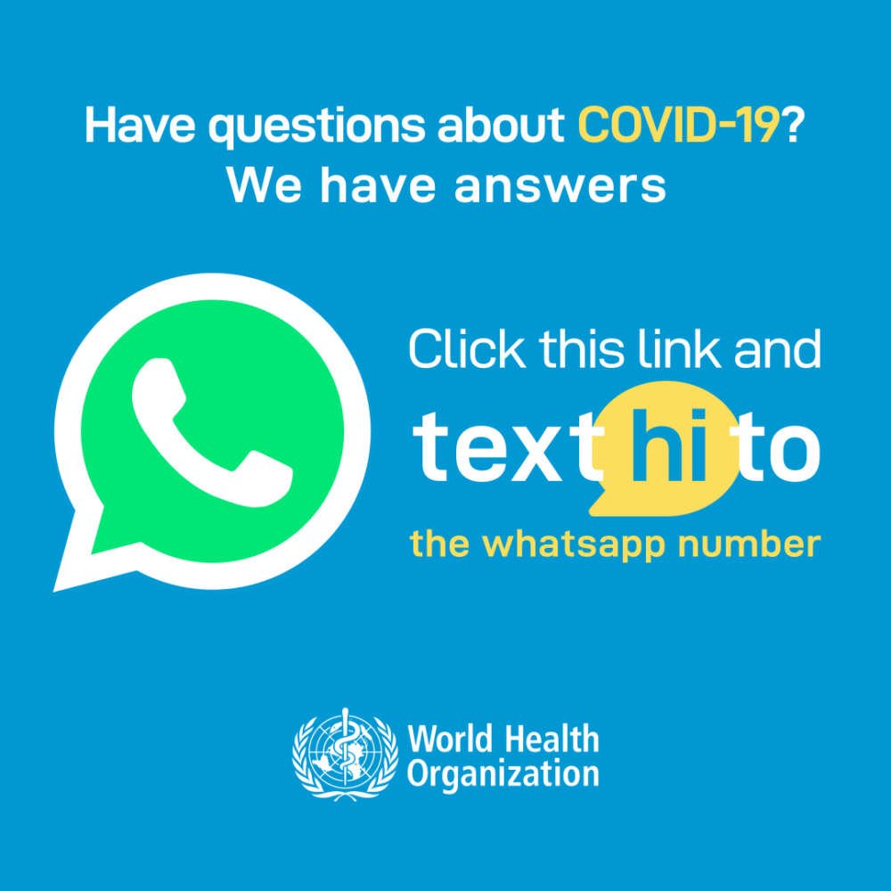 Have questions about Coronavirus? You can now text WHO on WhatsApp