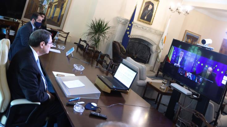 Ο Πρόεδρος συμμετέχει σε τηλεδιάσκεψη με τον Πρόεδρο της ΕΚ, αρχηγούς κρατών της ΕΕ