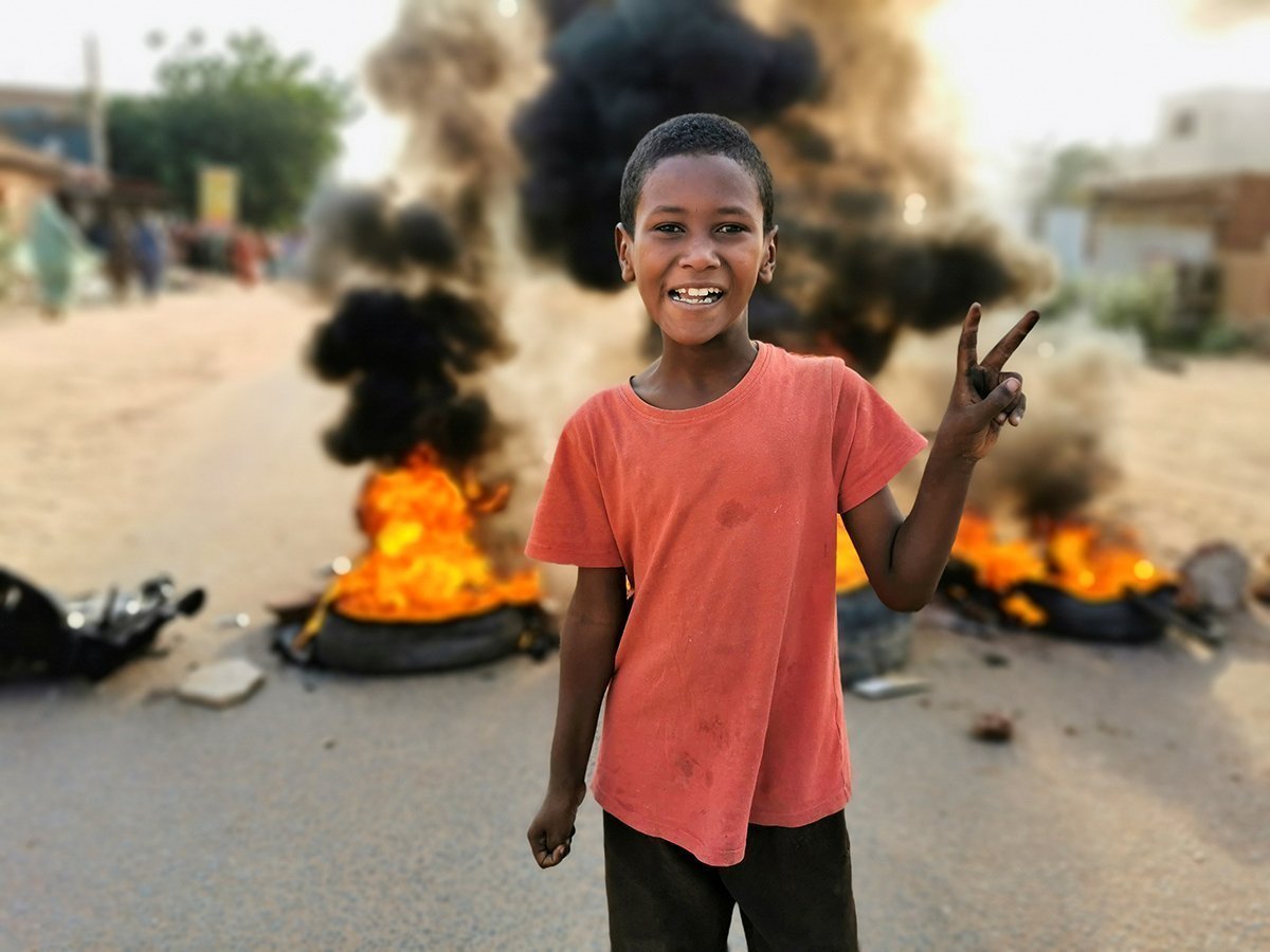 Protesters Block A Road In Khartoum