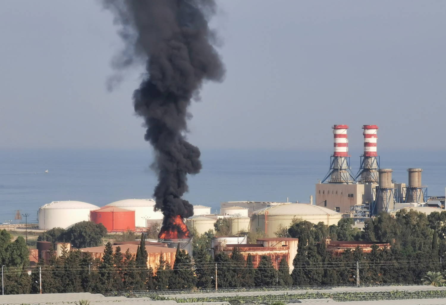 Smoke Billows From A Fire At The Zahrani Oil Facility In Southern Lebanon
