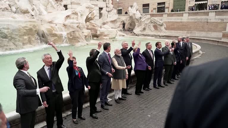 Made A Wish? G20 Leaders Toss Coin Into Trevi Fountain