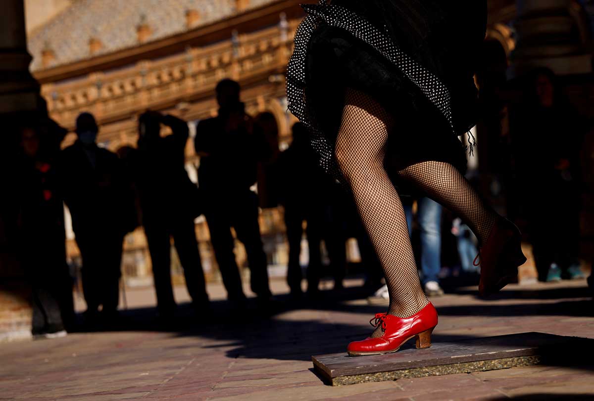 Flamenco Dancer Performs During International Flamenco Day In Seville