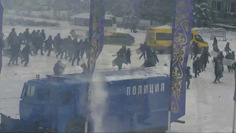 Kazakh Police Release Footage Of Violent Clashes With Protesters Across Country
