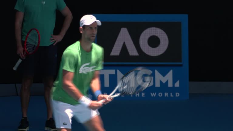 Djokovic Trains As Questions Remain Over Eligibility To Play In Australian Open