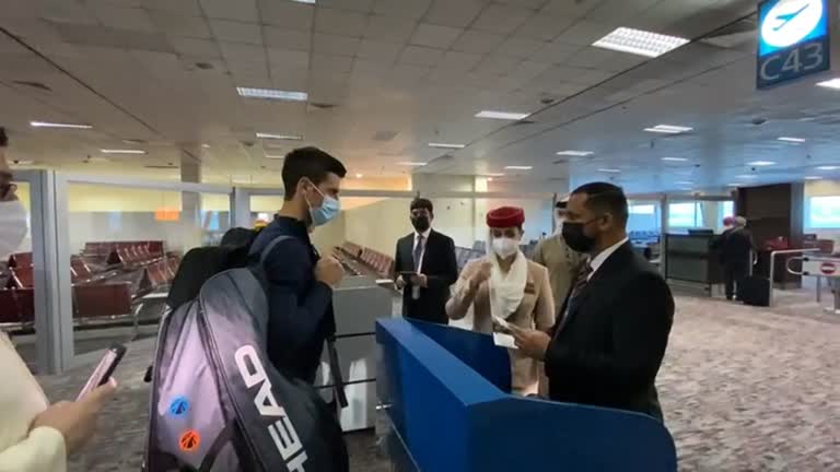 Djokovic Seen Boarding Flight To Belgrade From Dubai Airport