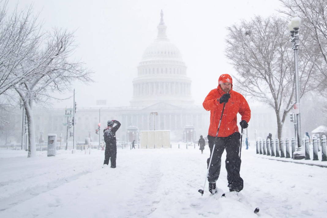 Snow Falls During A Winter Storm On Capitol Hill In Washington