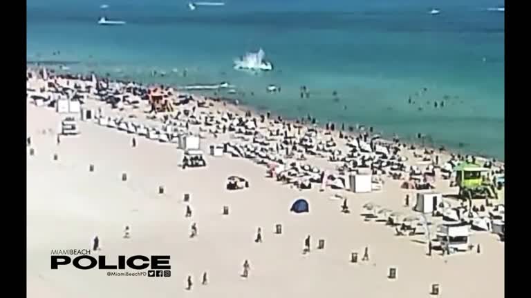 Helicopter Crashes Into Waves Off Crowded Miami Beach, Injures Two