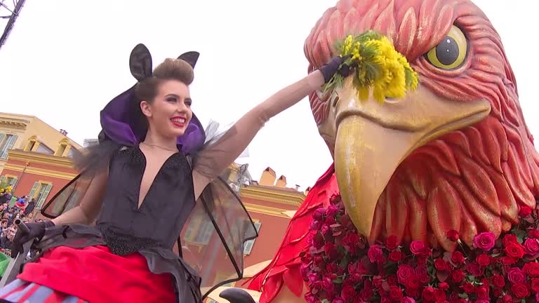 Flower Ridden Floats Parade At Nice Carnival After Two Year Absence