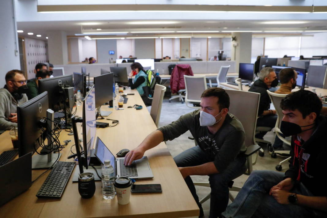 Employees Of Viva Wallet Work At The Headquarters Of The Company In Athens