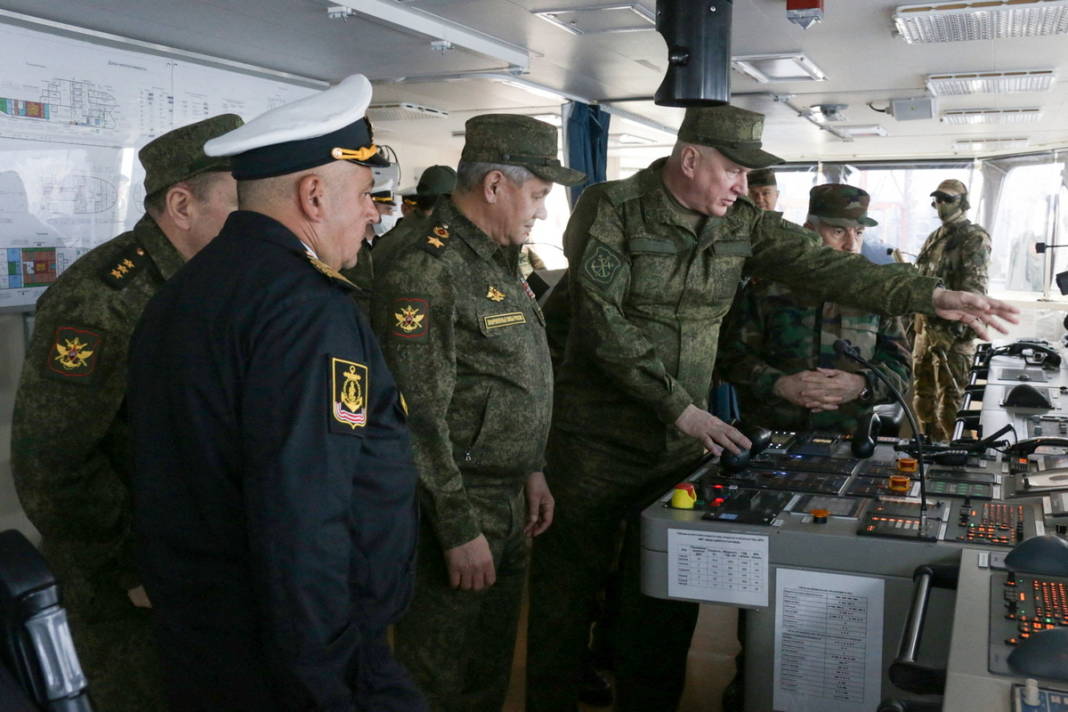Russian Defence Minister Shoigu Inspects The Exercises Of The Russian Navy In The Mediterranean Sea