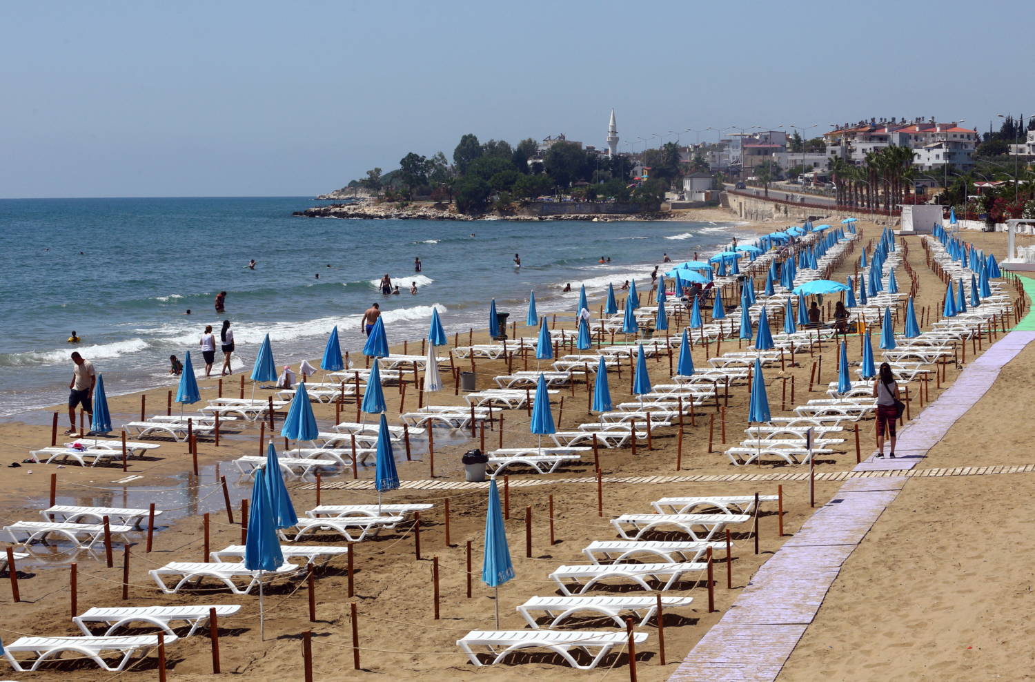 File Photo: Sunbeds Are Aligned Respecting Social Distancing On The Yemis Kumu Beach Near Mersin