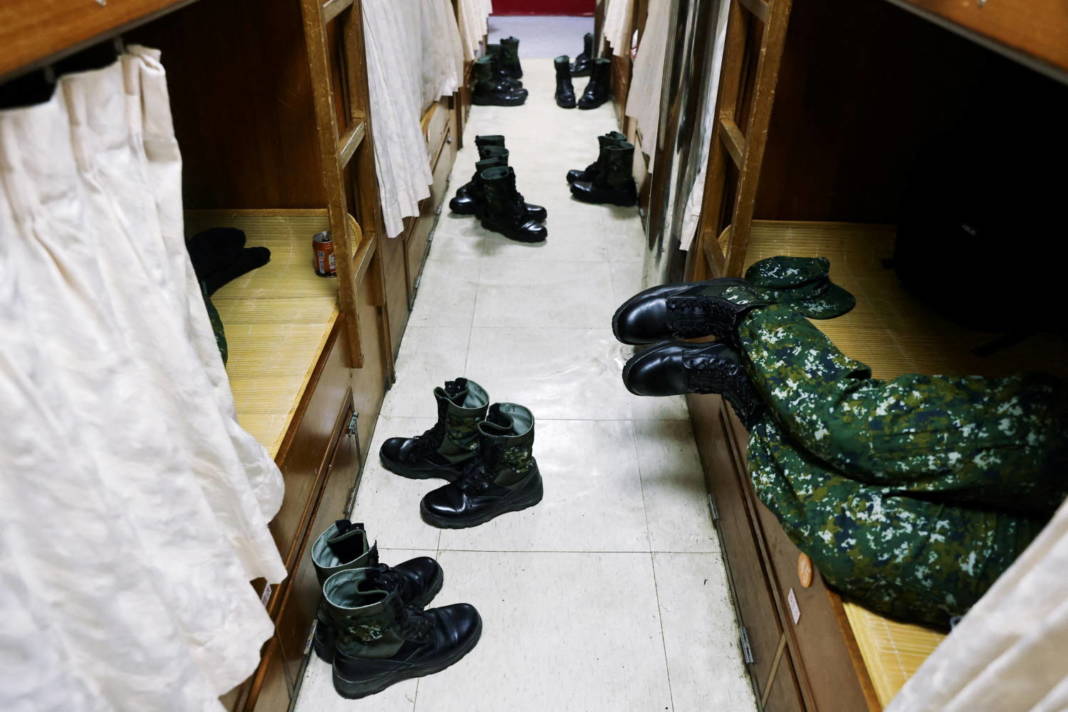 A Soldier Who Finished A Month Of Training Takes A Break On The Ferry And Is About To Finish The Rest Of His Three Month Mandatory Military Service In Matsu, Dongyin