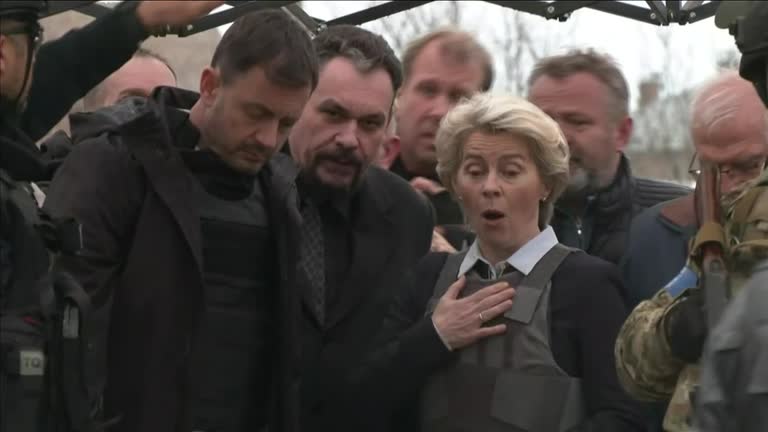 Eu's Von Der Leyen Visits Site Of Mass Ukrainian Civilian Deaths In Bucha