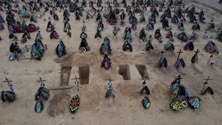 Drone Footage Shows Dozens Of New Graves In War Torn Ukrainian Town