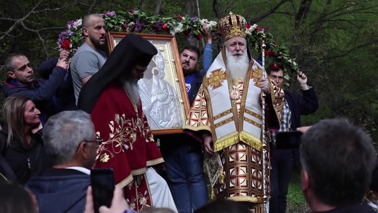 Hundreds Of Believers Gather At Bulgaria's Bachkovo Monastery To Worship Virgin Mary