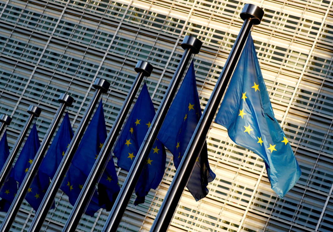 File Photo: Eu Flags Are Seen Outside The European Commission Headquarters In Brussels