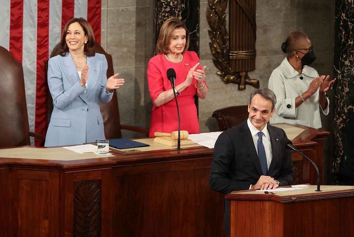Greek Prime Minister Kyriakos Mitsotakis Delivers An Address To A Joint Meeting Of Congress.
