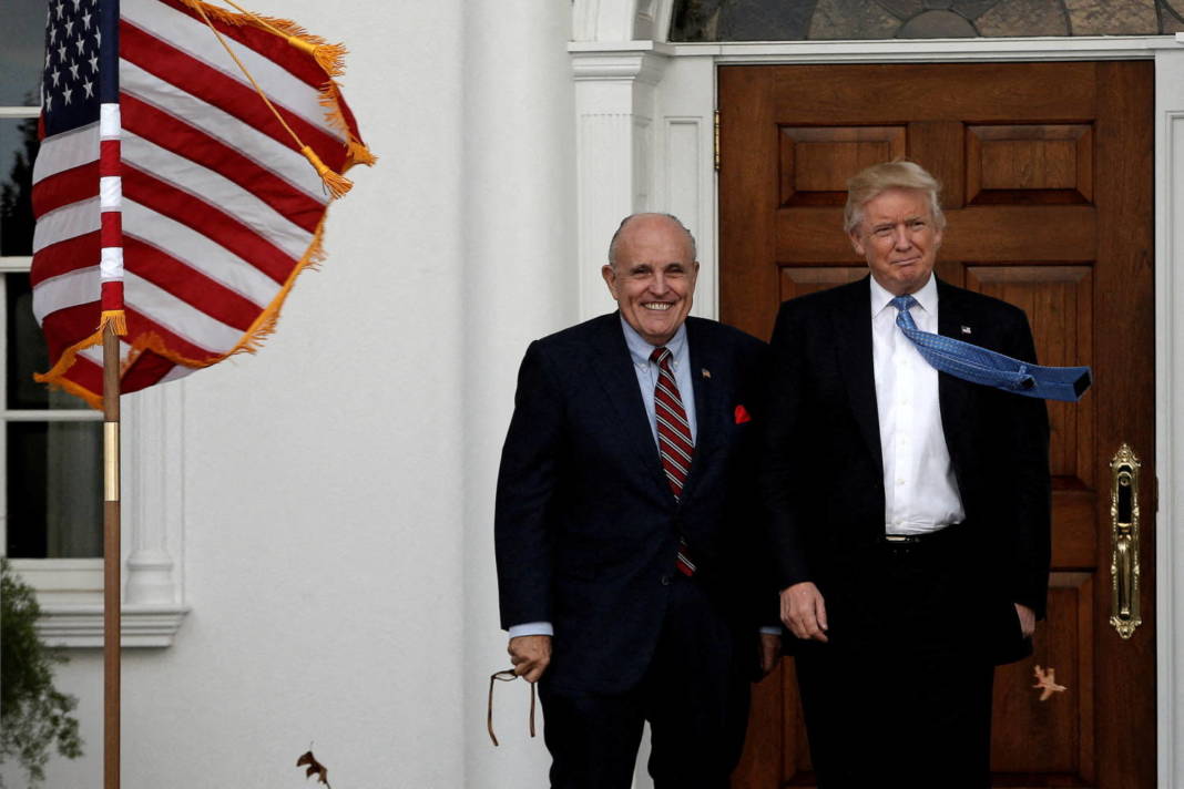 File Photo: Former U.s. President Elect Donald Trump Stands With Former New York City Mayor Rudolph Giuliani, Left