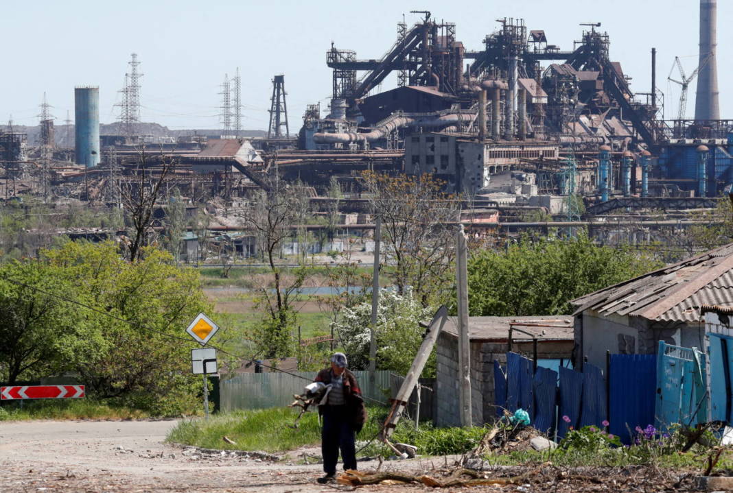 A View Shows A Plant Of Azovstal Iron And Steel Works In Mariupol