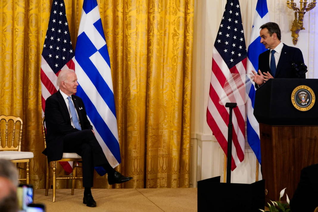 U.s. President Joe Biden And First Lady Jill Biden Host Prime Minister Kyriakos Mitsotakis Of Greece And His Wife During A Reception At The White House In Washington