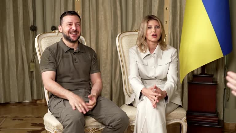 Rare Moment Of Laughter For Ukraine's Zelenskiy And Wife In Tv Interview