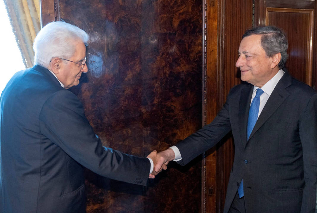 Italian President Sergio Mattarella Meets With President Of The Council Mario Draghi