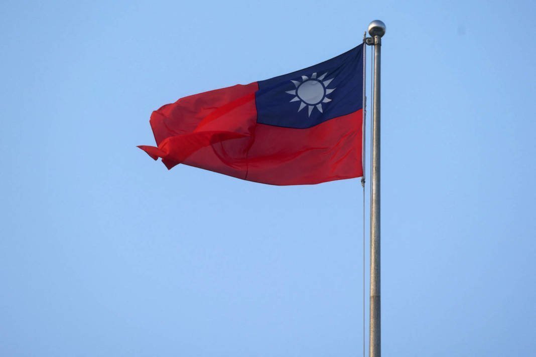 A Taiwan Flag Can Be Seen At Liberty Square In Taipei