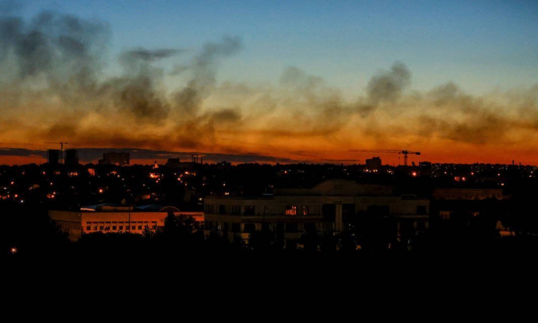 Smoke Rises Above Buildings In Donetsk