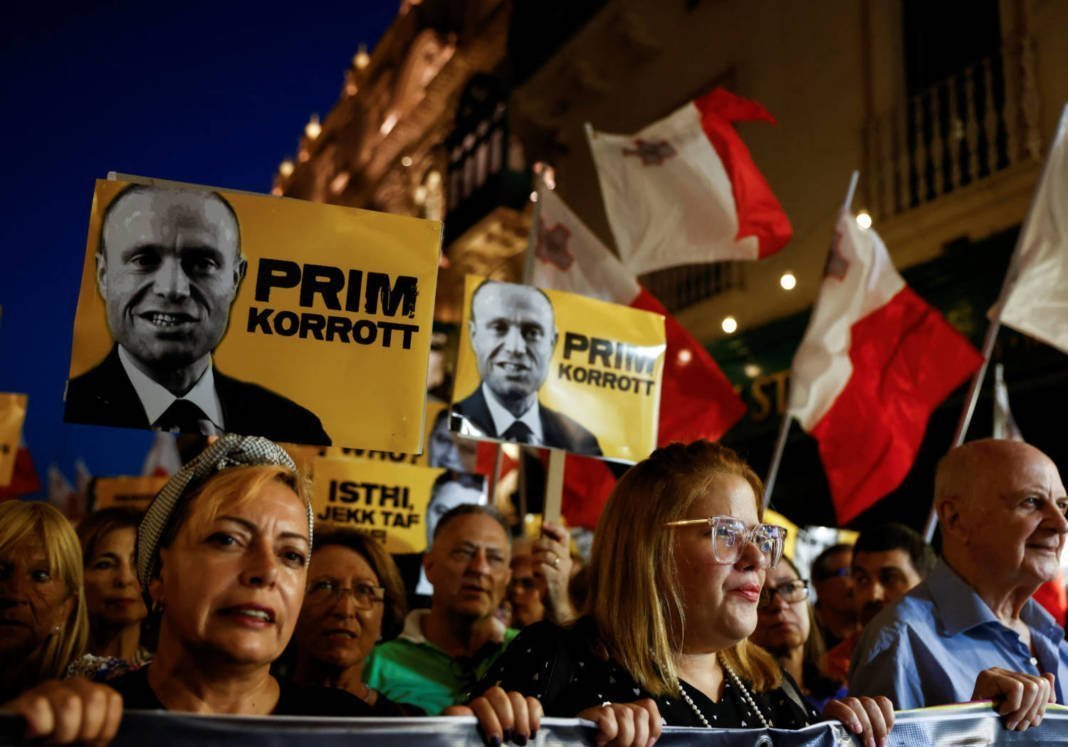 Protest Against Lack Of Action On High Profile Corruption Cases In Malta
