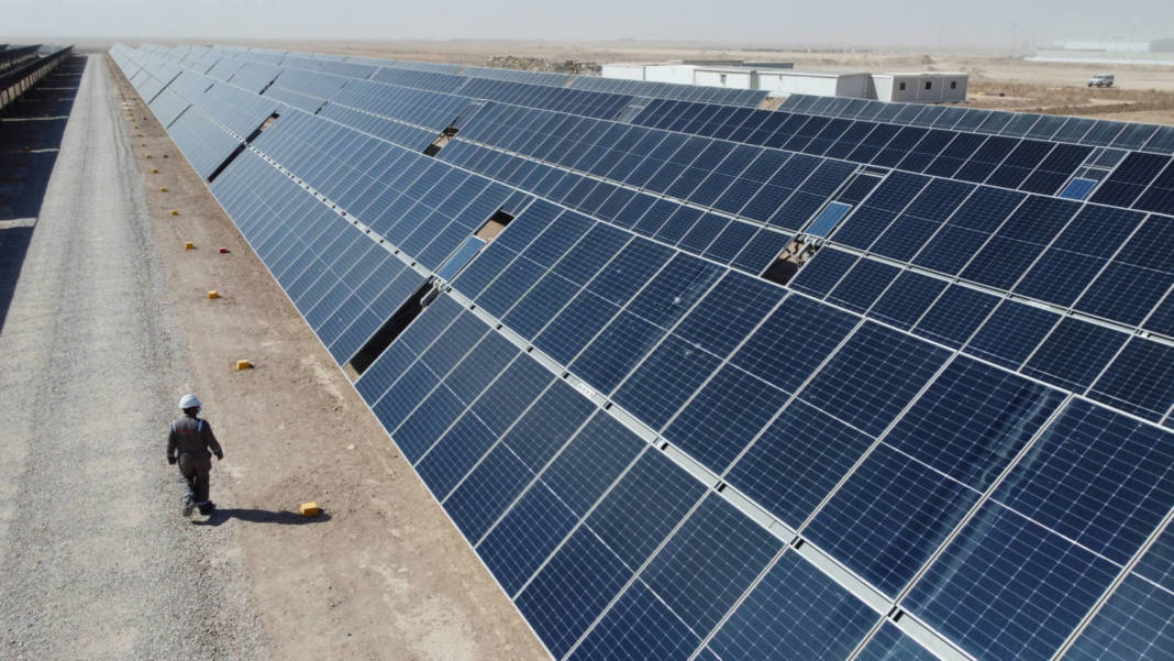 A General View Shows Solar Panels, Which Are A Part Of The Solar Power Project At The Faihaa Oil Field In Basra