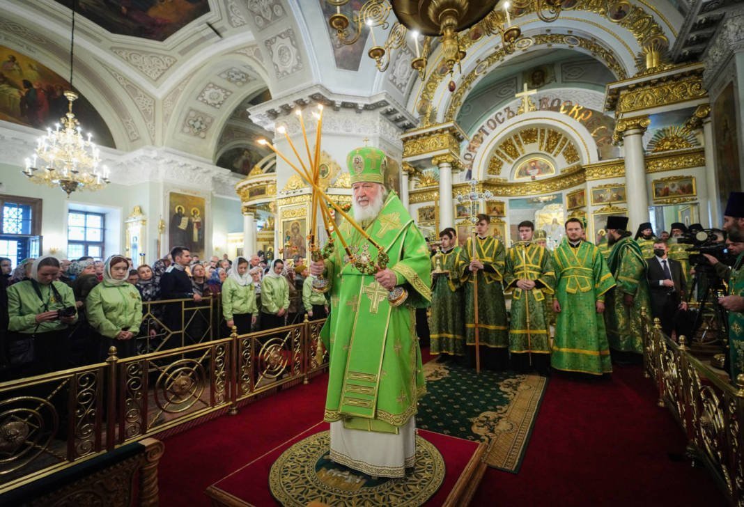 Patriarch Kirill, Head Of The Russian Orthodox Church, Conducts A Service In Moscow