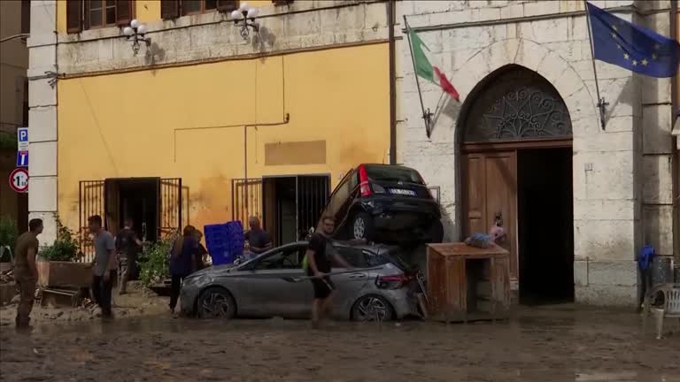 Clean Up Operation Underway After Flash Floods Kill At Least 10 In Central Italy