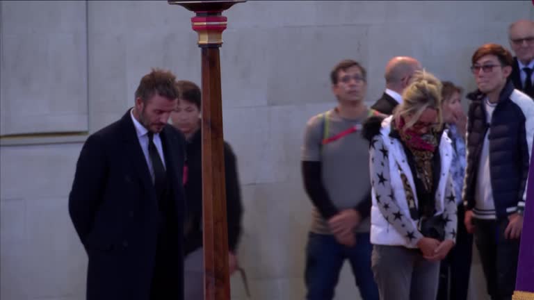 David Beckham Attends Queen's Lying In State